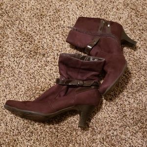 Merona Faux Chocolate Suede Bootie Size 7.5